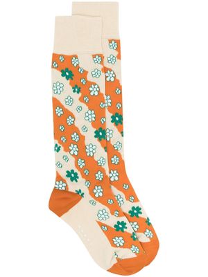 Marni floral-print intarsia-knit socks - Neutrals