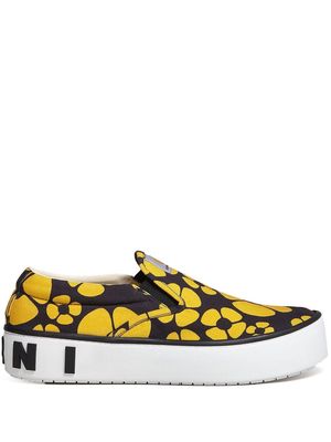 Marni floral-print slip-on sneakers - Yellow