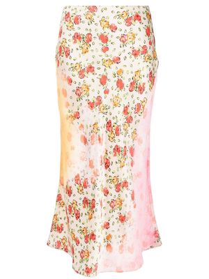 Marni floral-print slip skirt - Neutrals