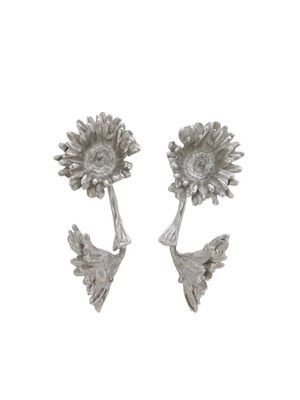 Marni floral-shaped drop earrings - Grey