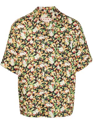 MARNI floral short-sleeve shirt - Black