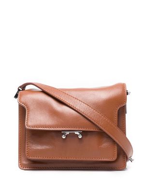 Marni foldover leather shoulder bag - Brown