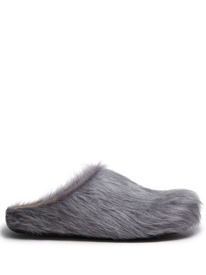 Marni Fussbet Sabot calf-hair slippers - Grey