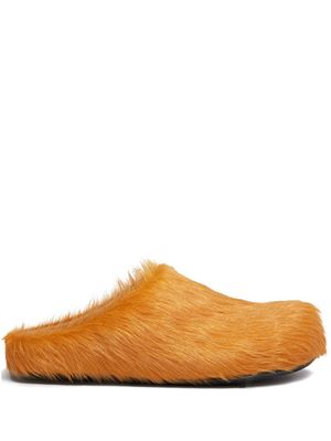 Marni Fussbet Sabot calf-hair slippers - Orange