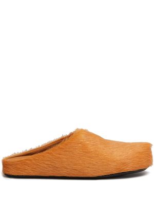 Marni Fussbett calf-hair slippers - Orange