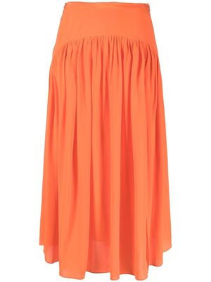 Marni gathered silk skirt - Orange