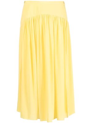 Marni gathered silk skirt - Yellow