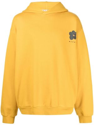 Marni graphic-print cotton hoodie - Yellow