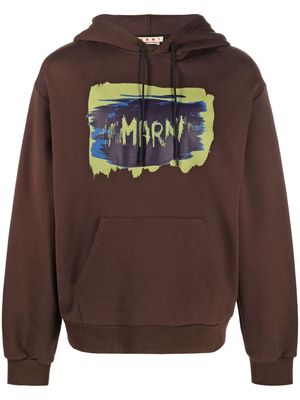 Marni graphic-print hoodie - Brown