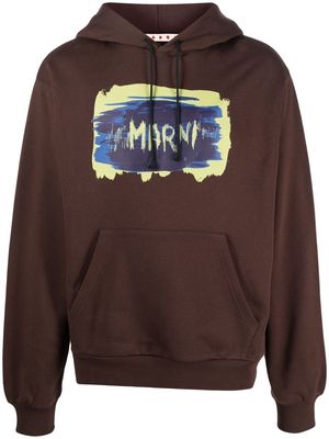 Marni graphic-print hoodie - PLM75 CACAO