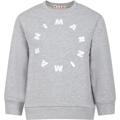 Marni Grey Sweatshirt For Kids With Logo