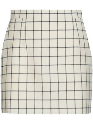 Marni grid-pattern fitted skirt - White