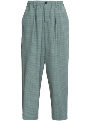Marni grid-pattern mid-rise pants - Green