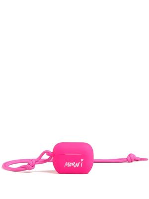 Marni Gummy logo-print AirPods case - Pink