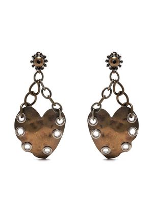 Marni heart-pendant drop earrings - Gold
