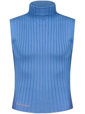 Marni high-neck ribbed-knit tank top - Blue