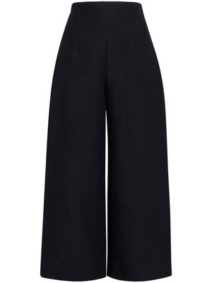 Marni high-waisted cropped cotton trousers - Black