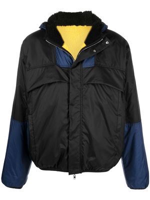 Marni hooded colour-block panel jacket - Black