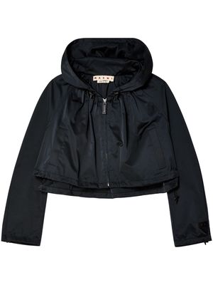Marni hooded cropped zip-up jacket - Black