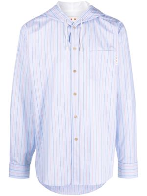 Marni hooded striped shirt - Blue