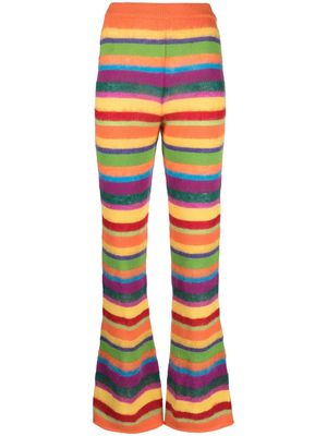 Marni horizontal-stripe intarsia-knit trousers - Green
