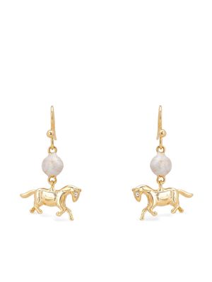 Marni horse-pendant drop earrings - Gold