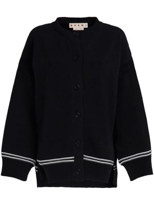 Marni intarsia-knit logo cotton cardigan - Black