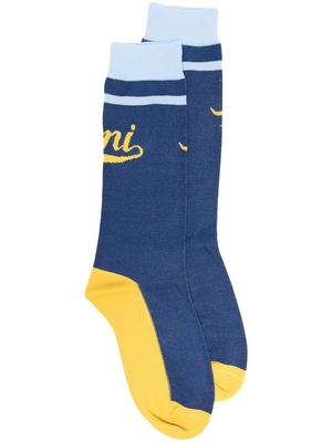 Marni intarsia-knit logo socks - Blue