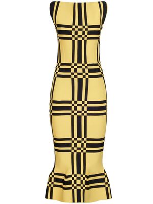 Marni intarsia-knit sleeveless midi dress - Yellow