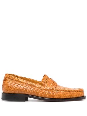 Marni interwoven leather loafers - Orange