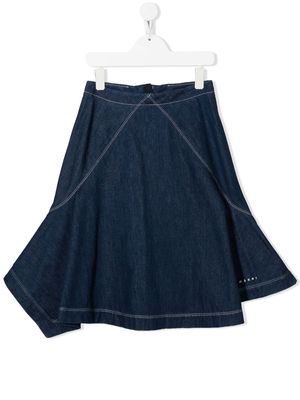 Marni Kids asymmetric denim skirt - Blue