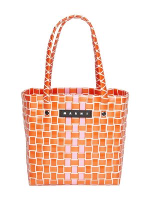 Marni Kids Braided box basket bag - Orange