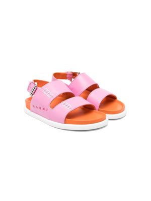 Marni Kids buckled leather sandals - Pink