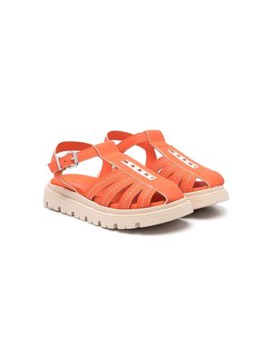 Marni Kids caged-strap sandals - Orange