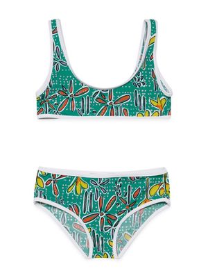 Marni Kids Carioca floral-print bikini - Green