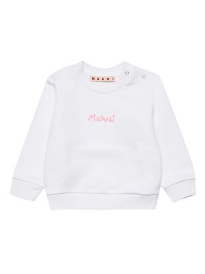 Marni Kids Chain logo-print cotton sweatshirt - White