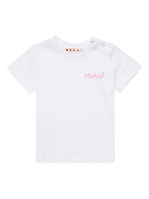Marni Kids Chain logo-print cotton T-shirt - White