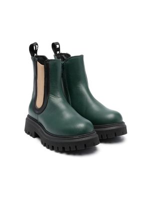 Marni Kids elasticated-ankle chunky-sole boots - Green