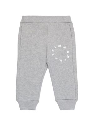 Marni Kids embossed-logo cotton sweatpants - Grey