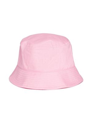 Marni Kids flocked-logo bucket hat - Pink