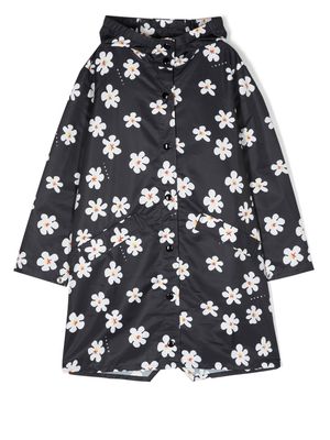 Marni Kids floral-print hooded jacket - Black