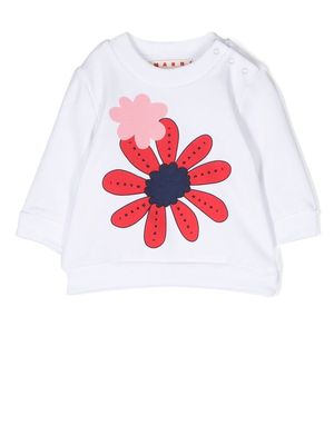 Marni Kids floral-print long-sleeve sweatshirt - White