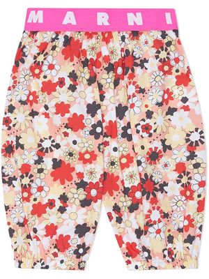 Marni Kids floral tapered trousers - Pink