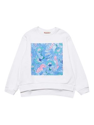 Marni Kids graphic-print cotton sweatshirt - White