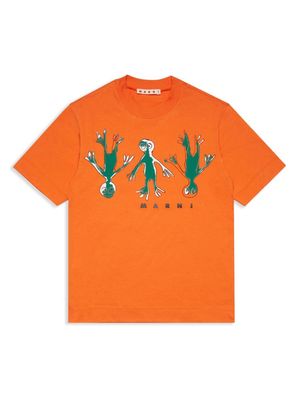 Marni Kids graphic-print cotton T-shirt - Orange