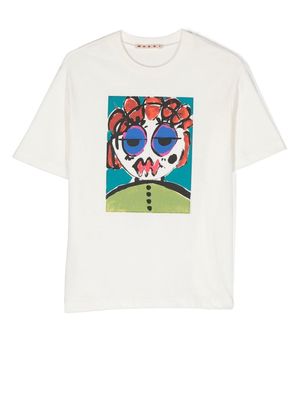 Marni Kids graphic-print short-sleeve T-shirt - White