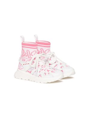 Marni Kids high-top sock sneakers - White