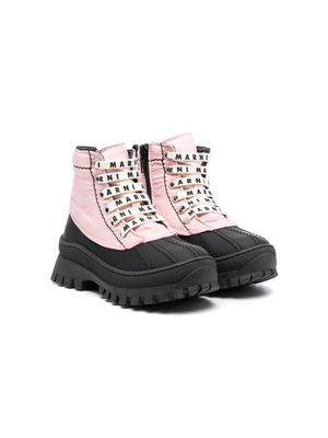 Marni Kids logo ankle boots - Pink