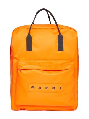 Marni Kids logo-appliqué backpack - Orange
