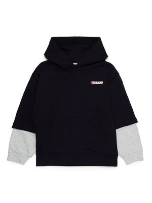 Marni Kids logo-appliqué layered sweatshirt - Black